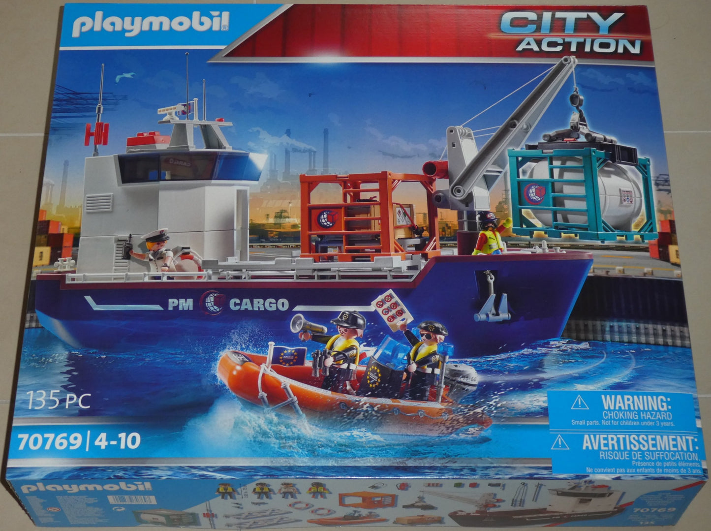 Playmobil 70769 Großes Containerschiff mit Zollboot