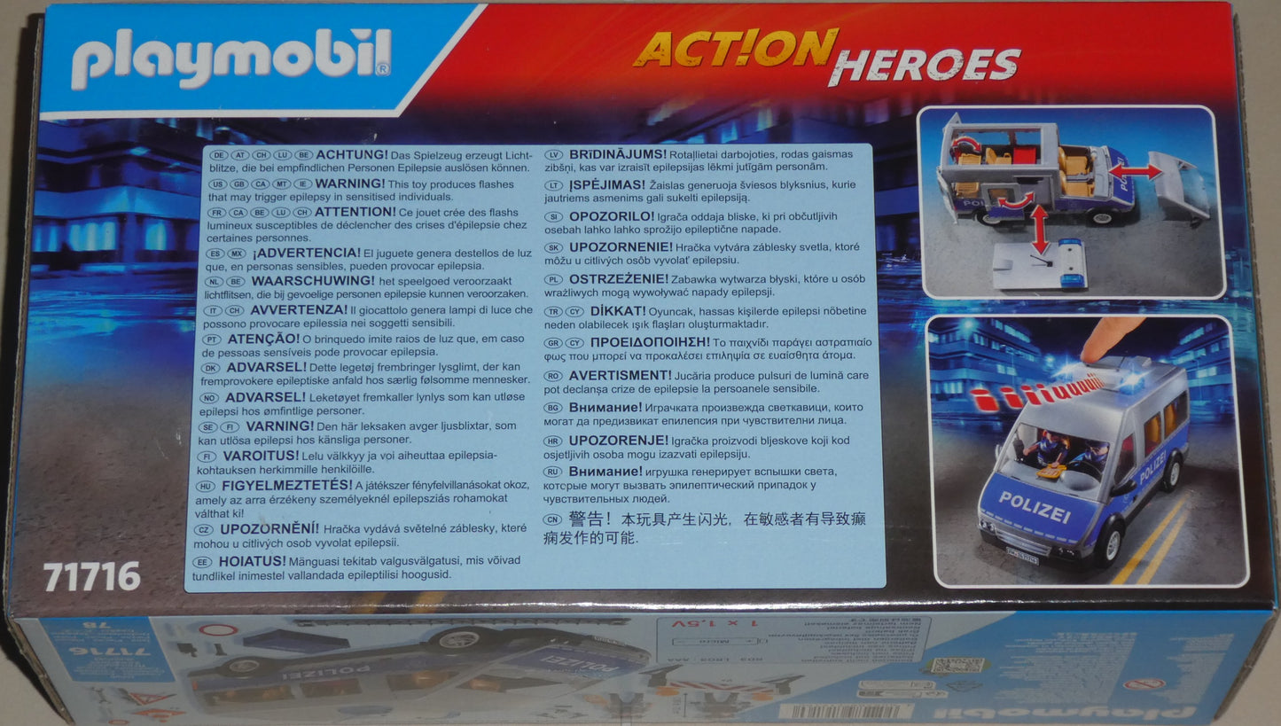 Playmobil 71716 Polizeibus mit Straßensperre