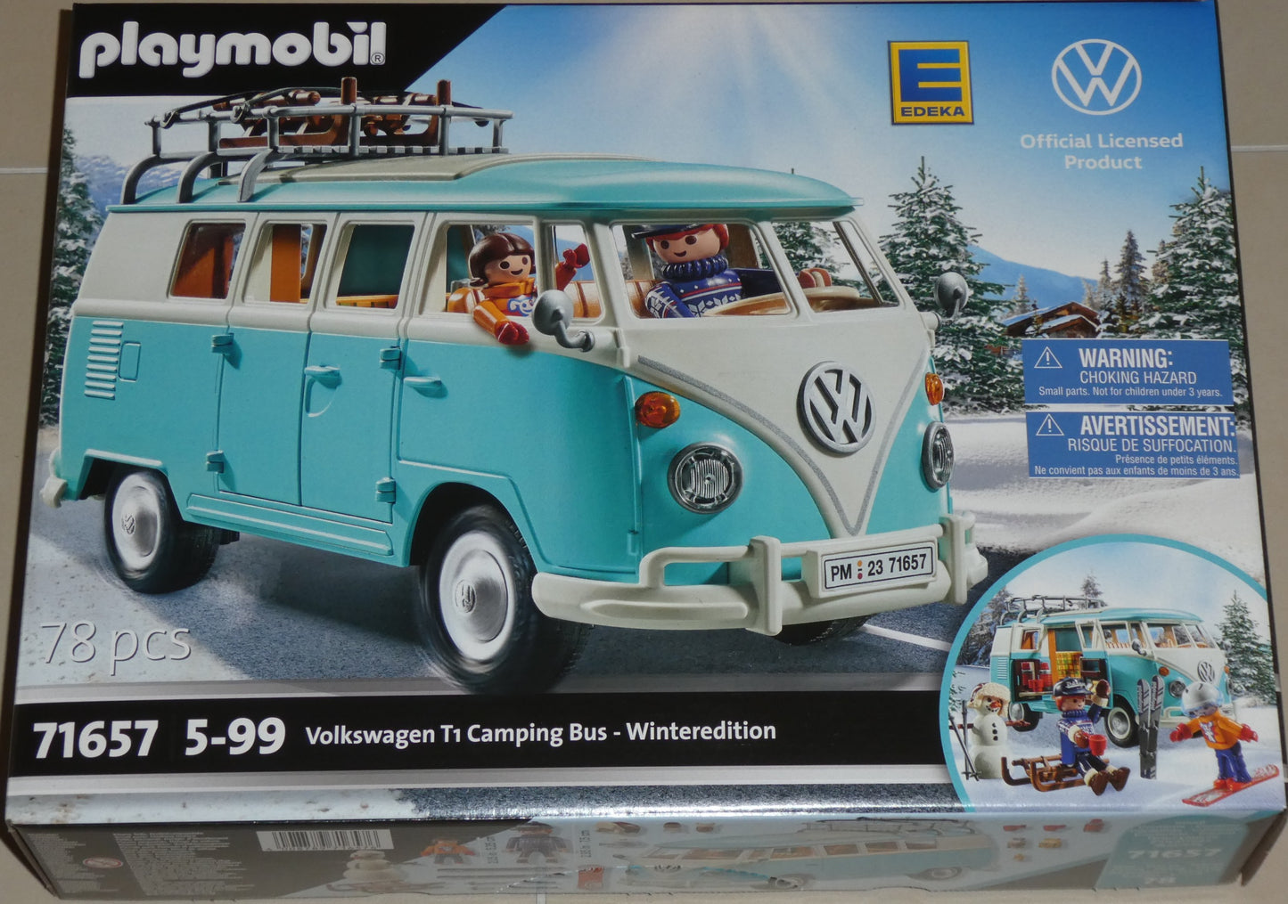 Playmobil 71657 Volkswagen T1 Camping Bus - EDEKA Winteredition